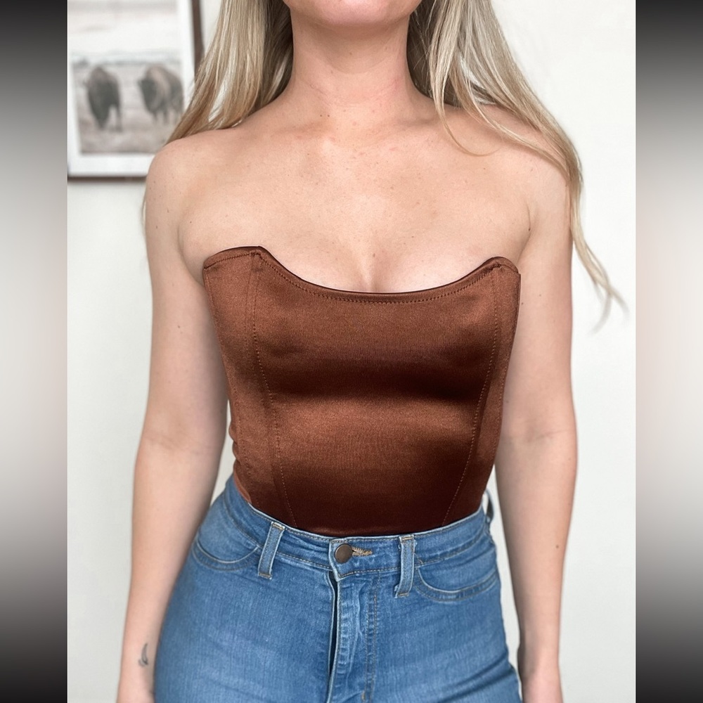 Satin Brown Top